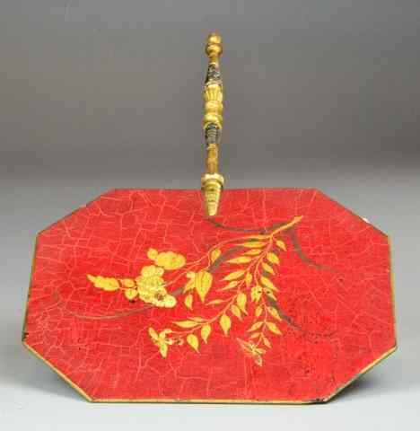 Appraisal: Japanese Giltwood Lacquered Mei Ji FanA fine octagonal giltwood fan