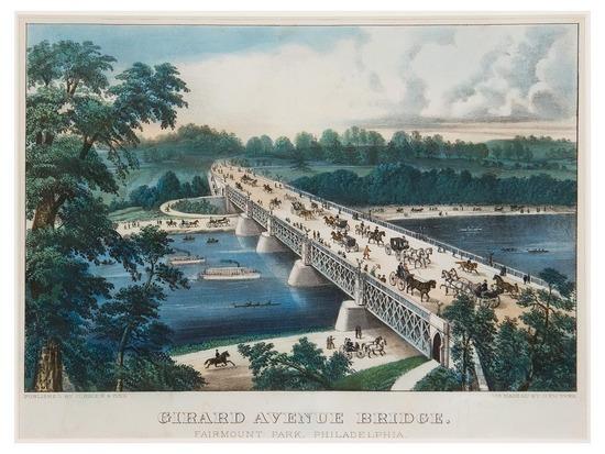 Appraisal: CURRIER IVES Girard Avenue Bridge Fairmount Park Philadelphia New York