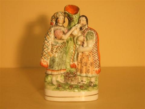 Appraisal: STAFFORDSHIRE SPILL VASE Late th century possibly the 'Good Samaritan'