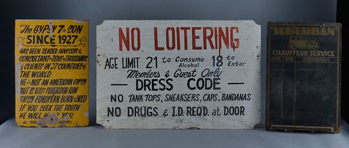 Appraisal: VINTAGE HOME MADE SIGNSpaint on wood and other signs Condition