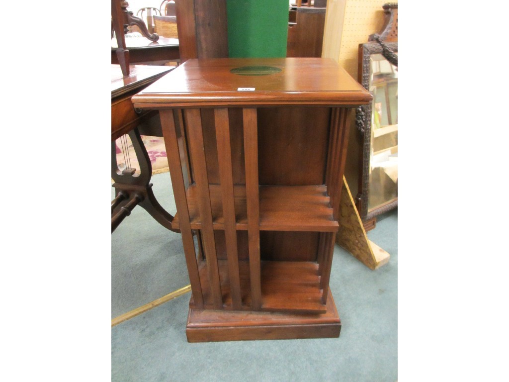 Appraisal: Edwardian mahogany revolving bookcase