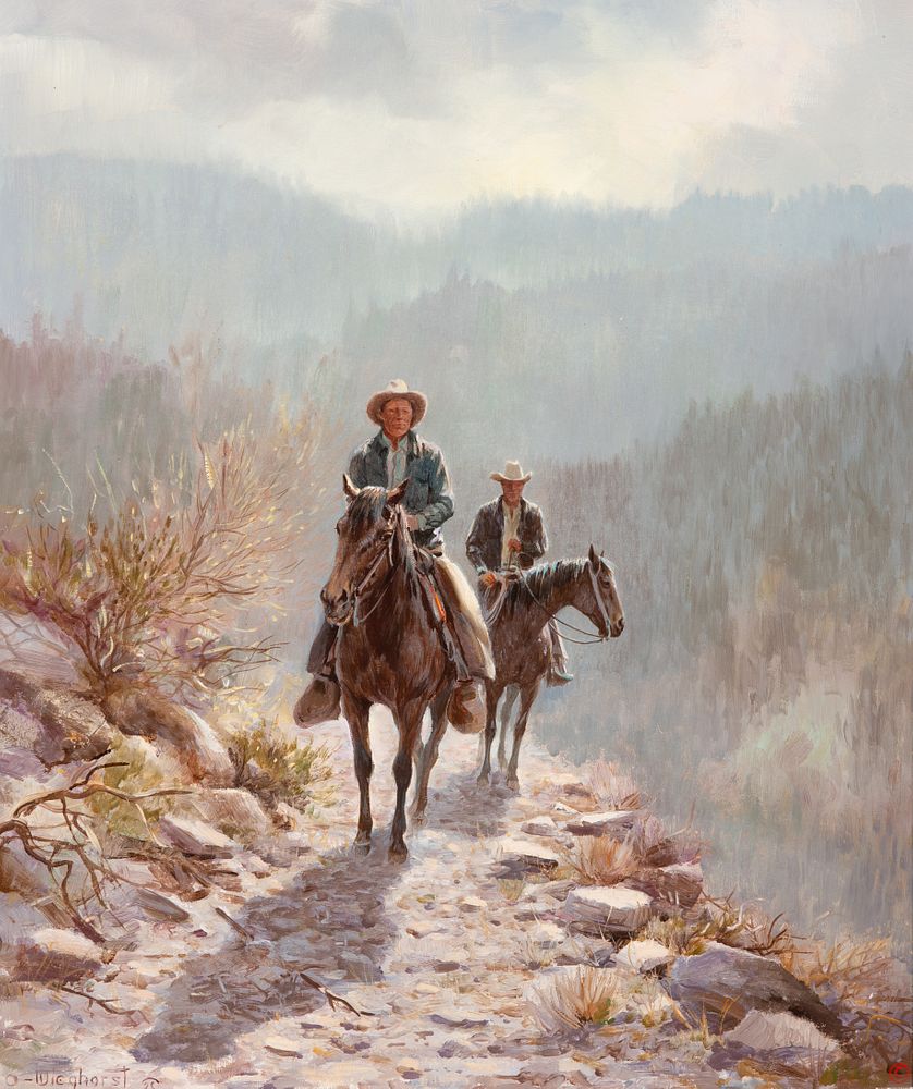 Appraisal: Olaf Wieghorst Mountain Trail Olaf Wieghorst Mountain Trail oil on