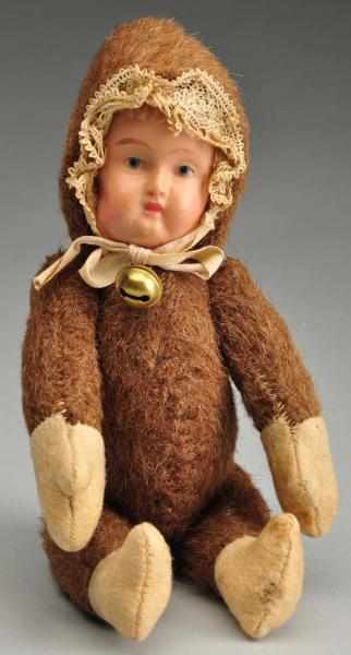 Appraisal: Germany Bear with Celluloid Face Description Mohair plush body with