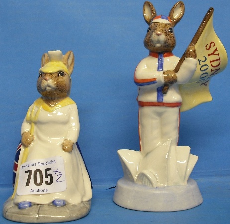 Appraisal: Royal Doulton Bunnykins Figure England Athelete DB Sydney Flag and