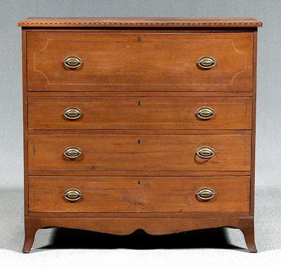 Appraisal: Southern Federal cherry butler's desk figured cherry with barberpole inlaid