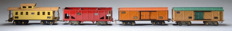 Appraisal: American Flyer No box car uncommon orange in color is