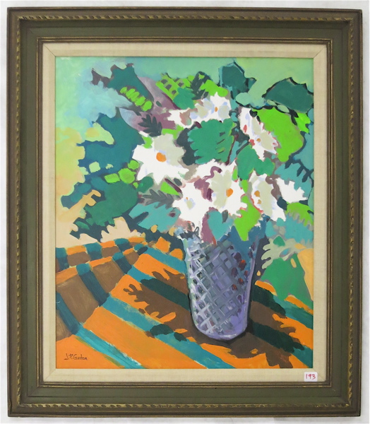 Appraisal: JEROME PRIEBE GASTON OIL ON BOARD California - Floral still