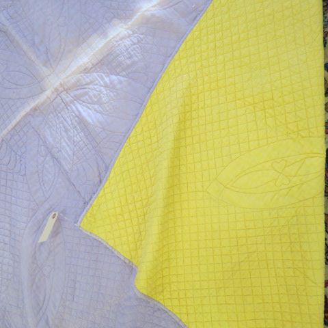 Appraisal: Handmade Quilt double sided yellow and lilac X