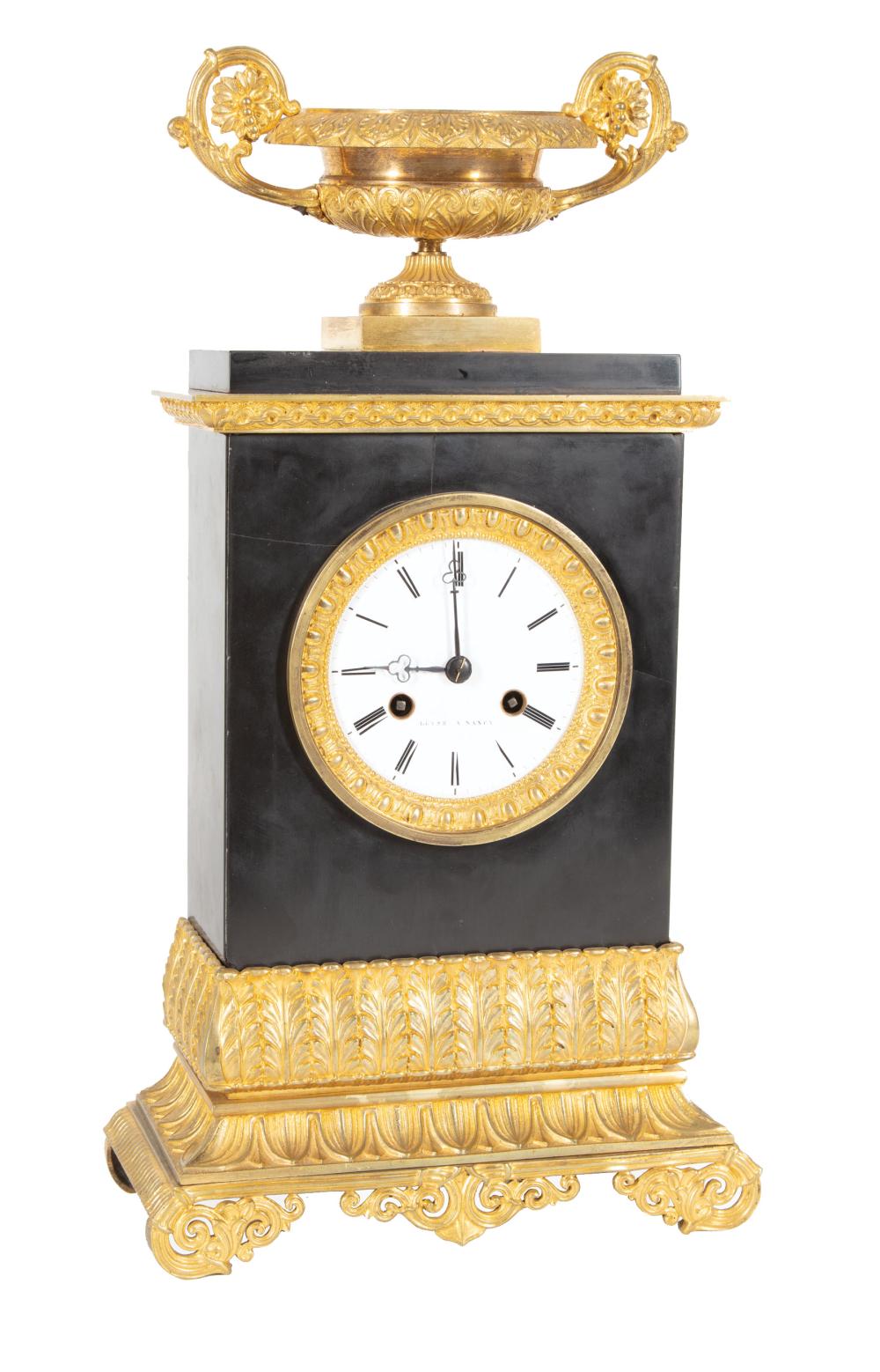 Appraisal: Napoleon III Gilt-Bronze Mounted Marble Mantel Clock c striking bell