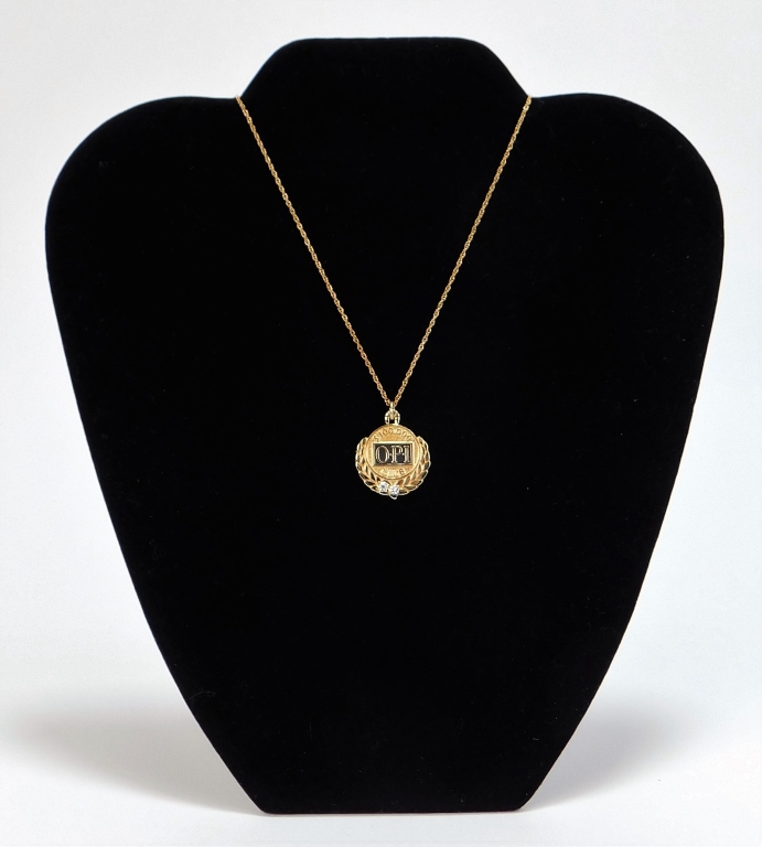 Appraisal: TERRYBERRY K GOLD OPI COMMEMORATIVE NECKLACE United States Commemorative necklace