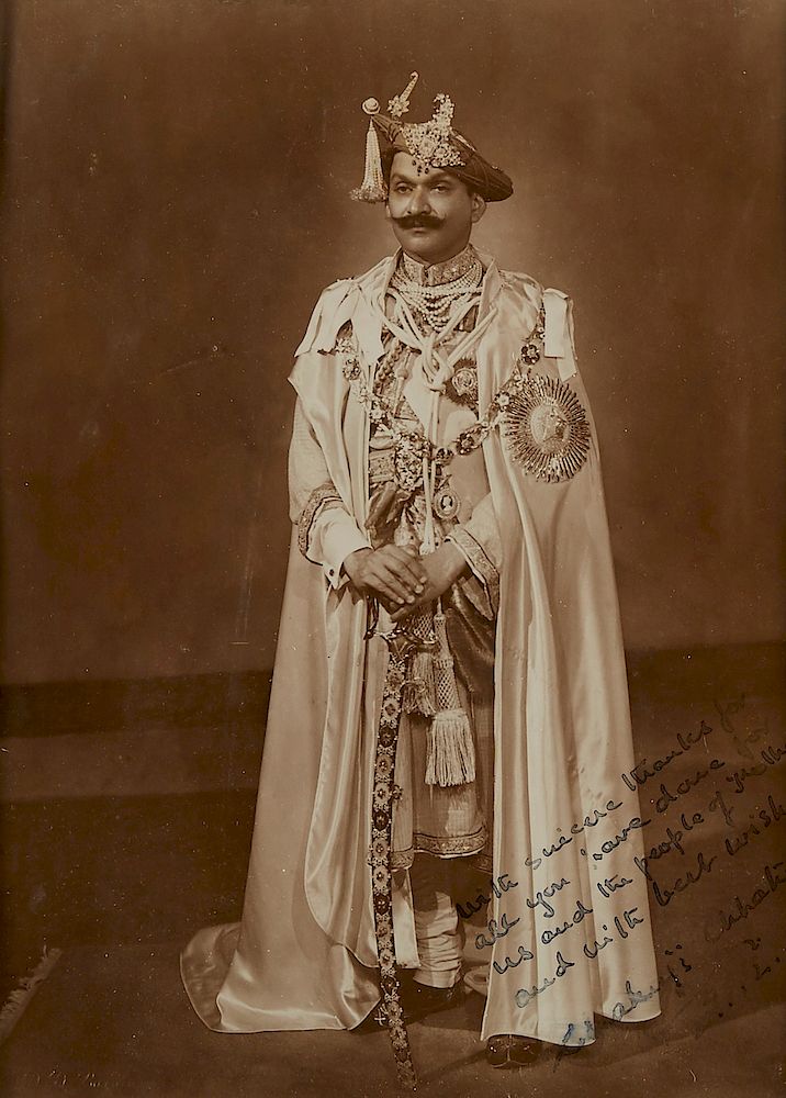 Appraisal: Autographed Photograph of Shahu of Kolhapur Photograph of Shahu of