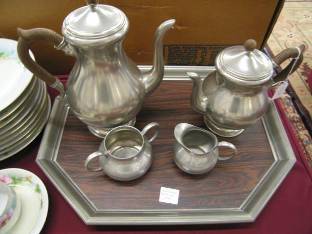 Appraisal: Pewter Tea Coffee Service with Tray