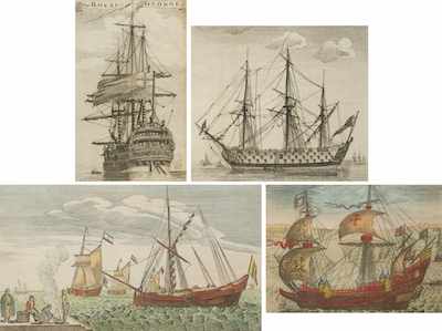 Appraisal: A Collection of Four Antique Maritime Engravings Three of the