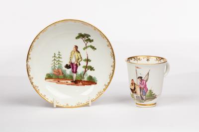 Appraisal: A Vienna coffee cup and saucer circa the cup painted