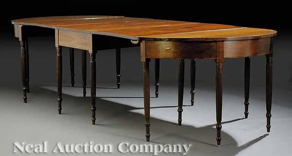 Appraisal: An Antique Federal-Style Carved Mahogany Dining Table late th c