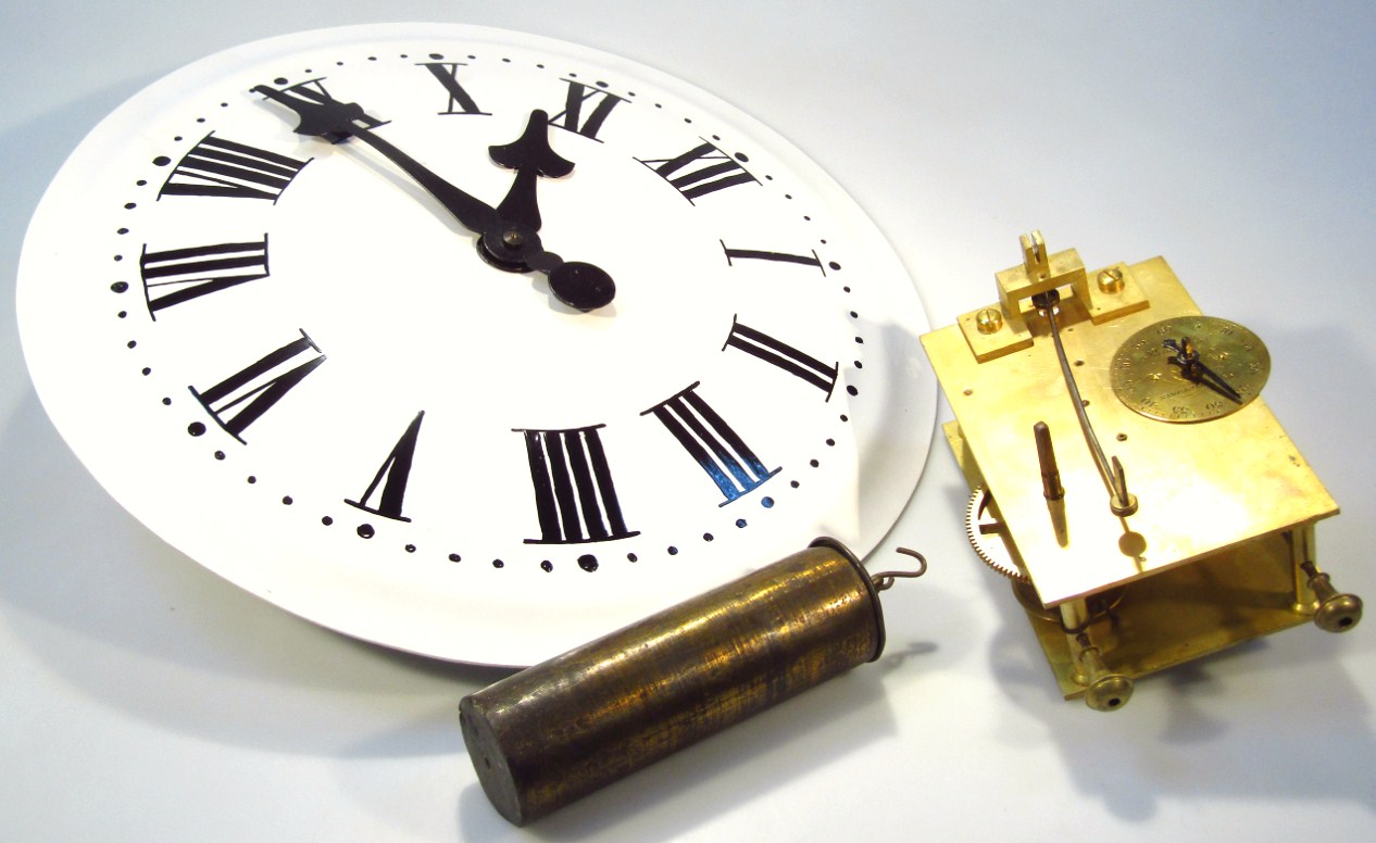 Appraisal: A modern enamel style wall clock in papier mach the