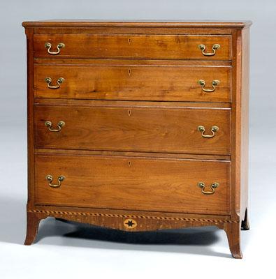 Appraisal: Ohio inlaid Federal chest inlaid walnut with poplar secondary top