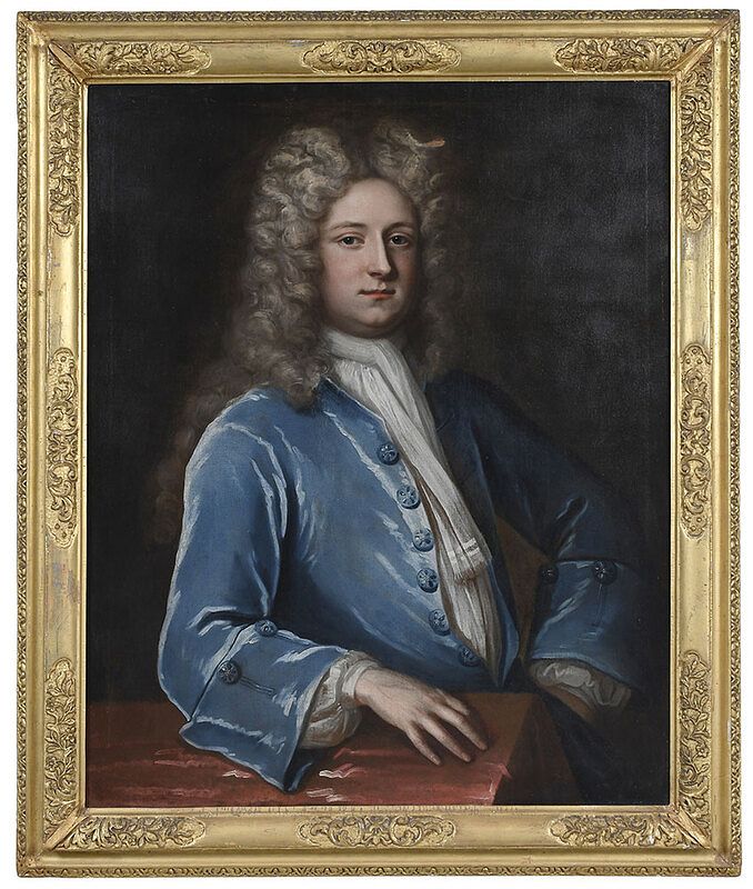 Appraisal: British School Portrait th century Gentleman in a Wig and