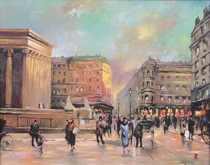 Appraisal: Sergi Pavlov Russian Contemporary Leningrad Scene Evening Street scene features