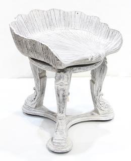 Appraisal: Italian Venetian style white painted grotto stool Italian Venetian style