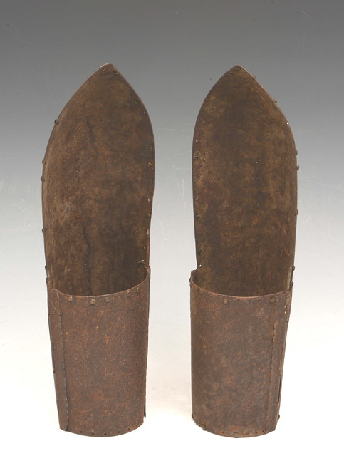 Appraisal: A PAIR OF INDIAN STEEL ARM GUARDS probably th Century