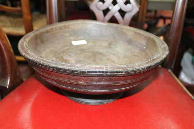 Appraisal: AN ORIENTAL TURNED WOODEN BOWL with turned foot diameter