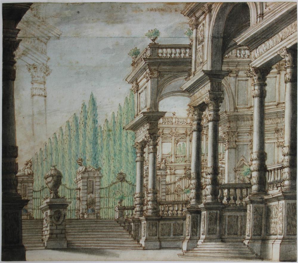 Appraisal: ITALIAN SCHOOL TH CENTURY A GROUP OF FOUR ARCHITECTURAL DRAWINGS