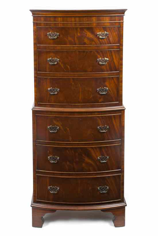 Appraisal: An American Chippendale Style Mahogany Low Chest of rectangular form