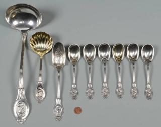 Appraisal: pcs Medallion Silver Flatware inc ice cream spo pieces early