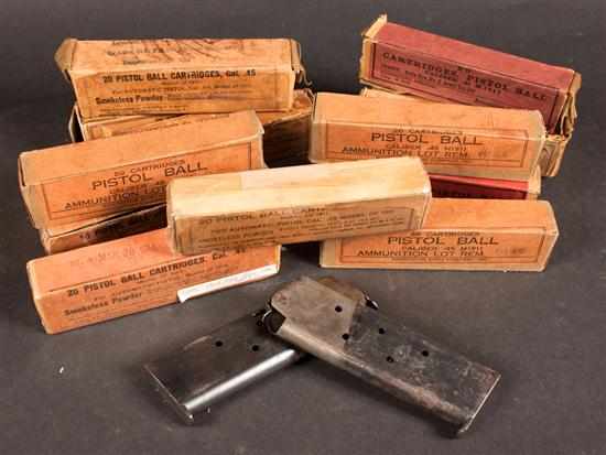 Appraisal: Group of ammunition including boxes of pistol ball cartridges cal