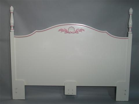 Appraisal: DOROTHY DRAPER STYLE PINK WHITE BED The white painted king