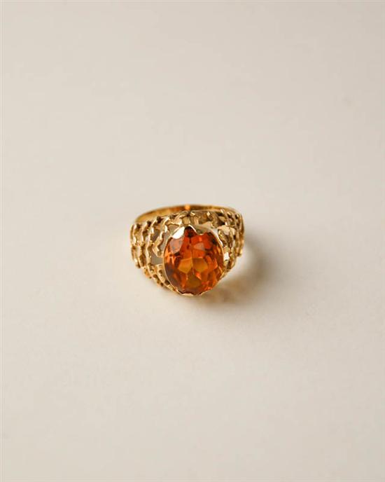 Appraisal: A Gold and Citrine or Yellow Topaz Ring K tested