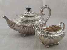 Appraisal: A fine late Victorian silver heavily lobed and embossed barge