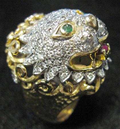 Appraisal: karat yellow gold and diamond ring in shape of a