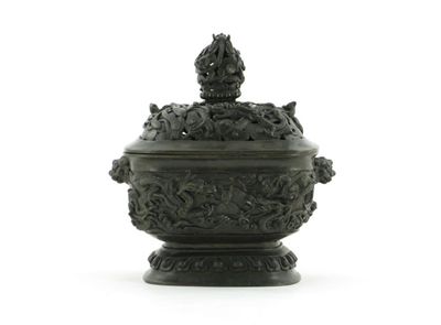 Appraisal: A Chinese bronze incense burner and cover cast in high