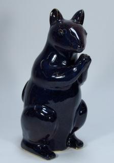 Appraisal: LARGE Chinese Aubergine Glaze Porcelain Rat CHINA TH CENTURY A