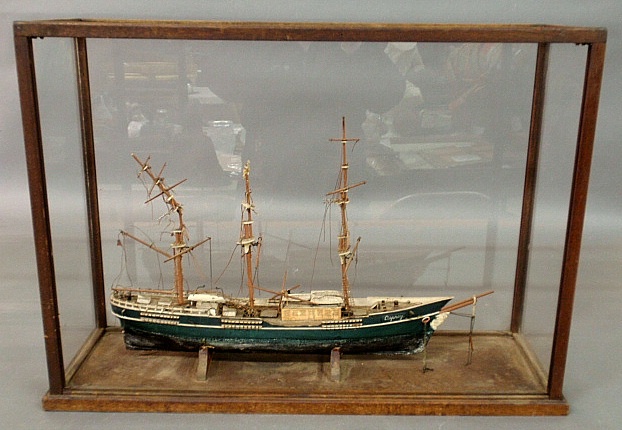 Appraisal: - Mahogany cased ship model of the clipper ship Osprey