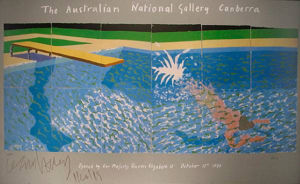 Appraisal: David Hockney The Australian National Gallery Canberra Poster with complimentary