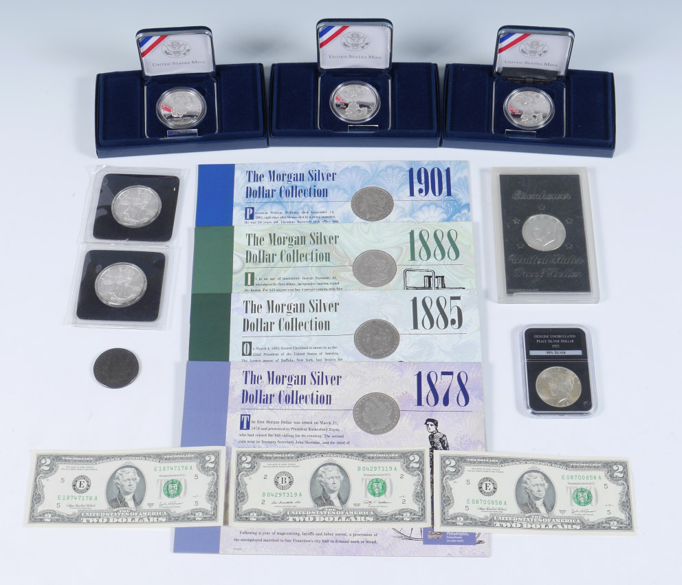 Appraisal: COLLECTION OF US SILVER COINS To include Morgan silver dollars