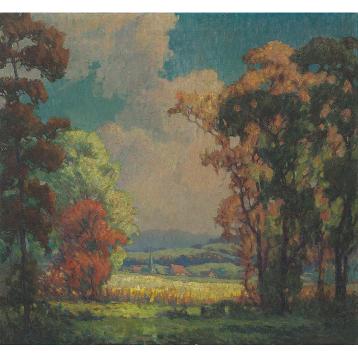 Appraisal: Andrew Dobos Austrian American - Autumn Trees c oil on