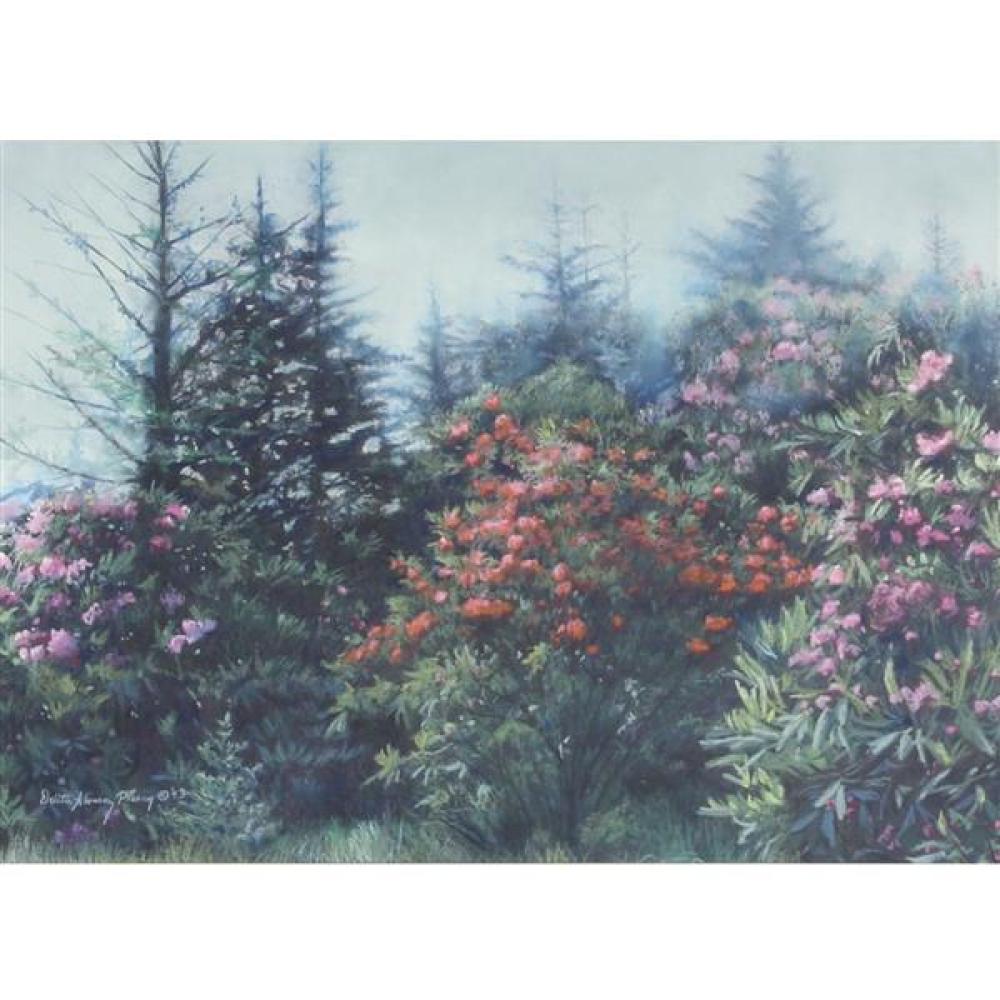 Appraisal: DELITA ALVAREZ PIERCY INDIANA B 'RHODODENDRON' GARDEN LANDSCAPE AT EDGE