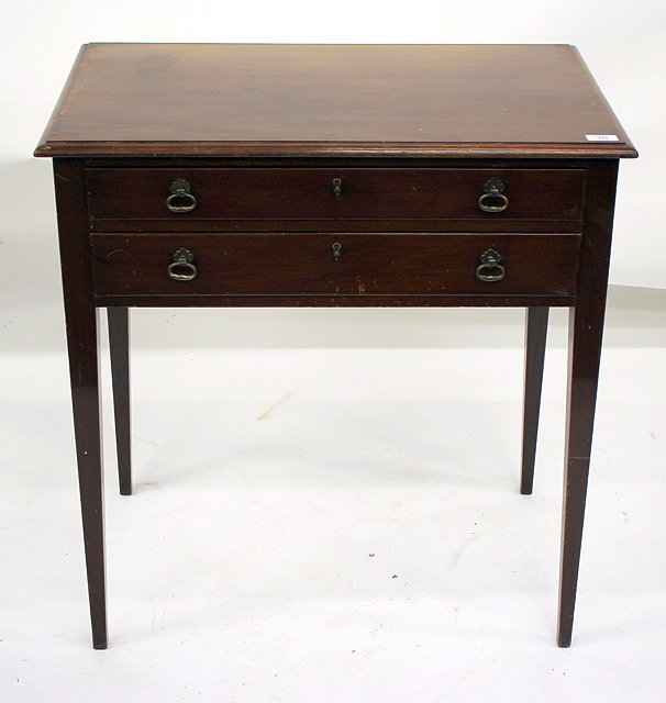 Appraisal: A TH CENTURY MAHOGANY SERVING TABLE with rectangular top and