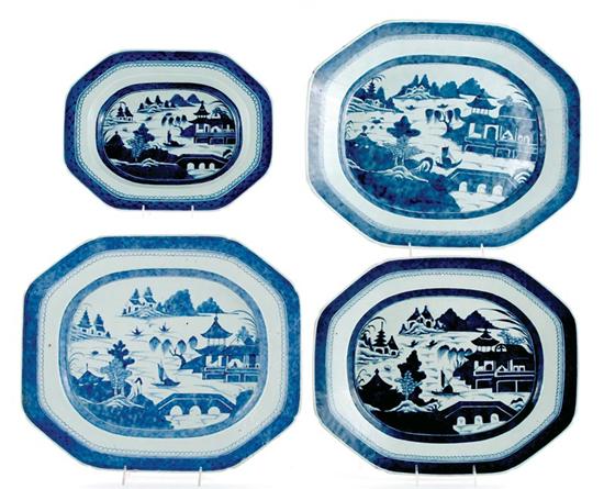 Appraisal: Chinese Export Canton porcelain platters and dish th century three