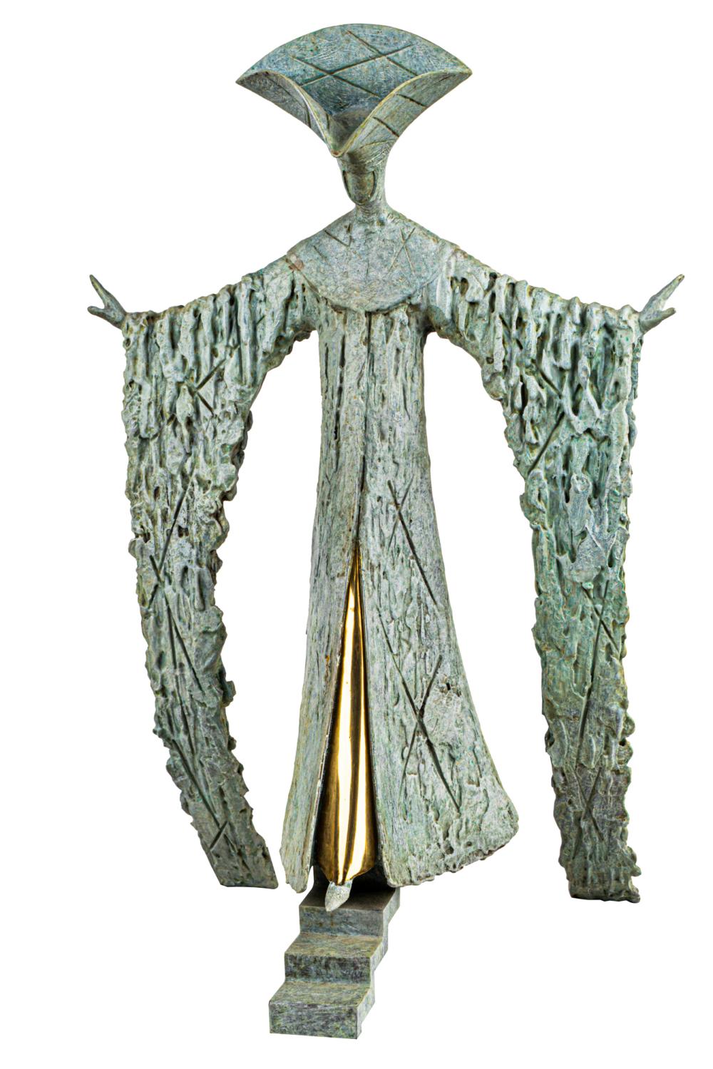 Appraisal: PHILIP JACKSON B LA SCALA bronze with verdigris patina and