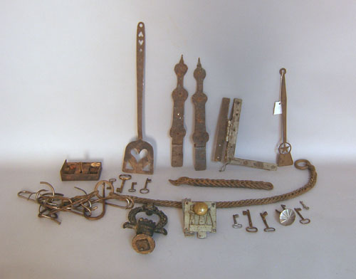 Appraisal: Metalware to include strap hinges locks spatulas etc Provenance Collection