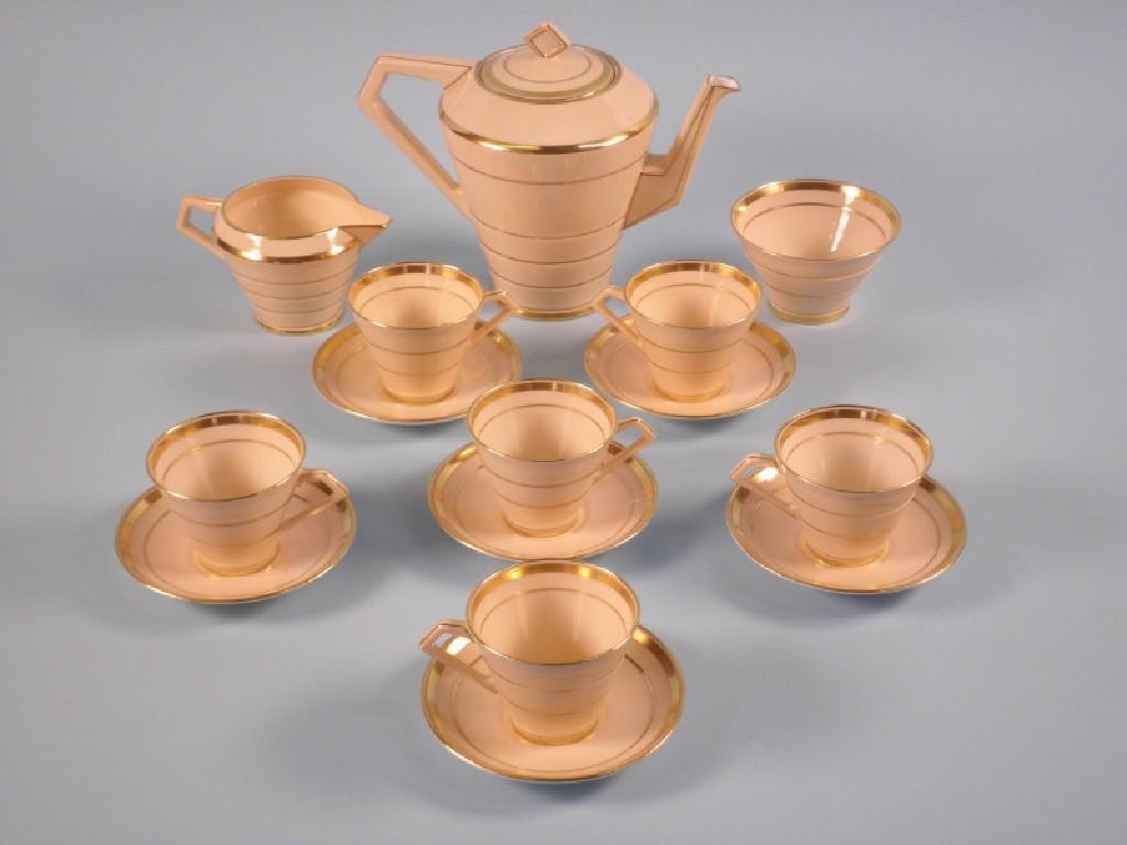 Appraisal: A Paragon porcelain coffee service of Art Deco style with