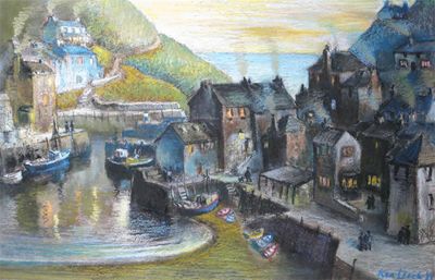 Appraisal: Ken Leech th Century Two views of Polperro Harbour Both