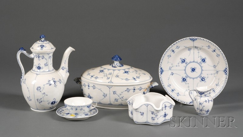 Appraisal: Extensive Royal Copenhagen Porcelain Blue Flute Luncheon Service Denmark early