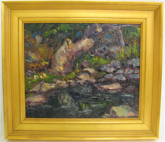 Appraisal: JOHN DOMINIQUE OIL ON PANEL Oregon California - Mission Creek