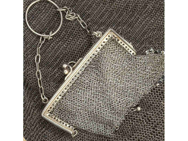 Appraisal: SILVER PURSE Sterling mesh coin purse measuring inch x inch